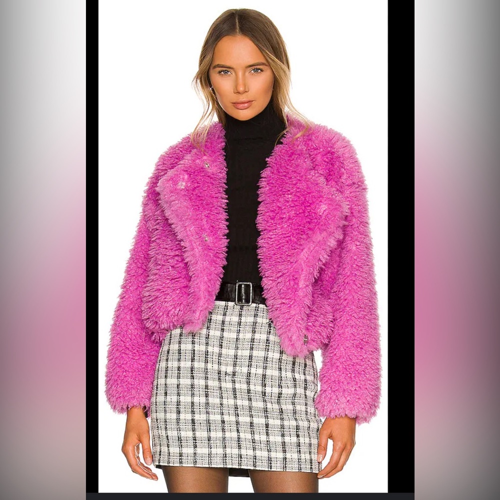 Free People Lena Teddy Jacket in Rose Bud